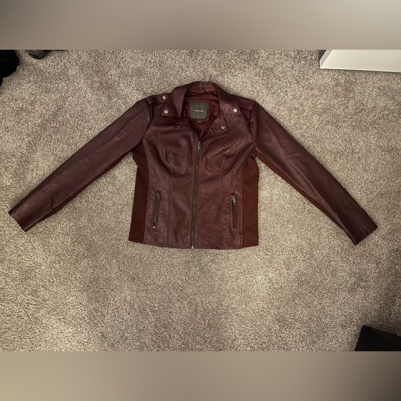 Maroon Leather Jacket - Picture 1 of 3
